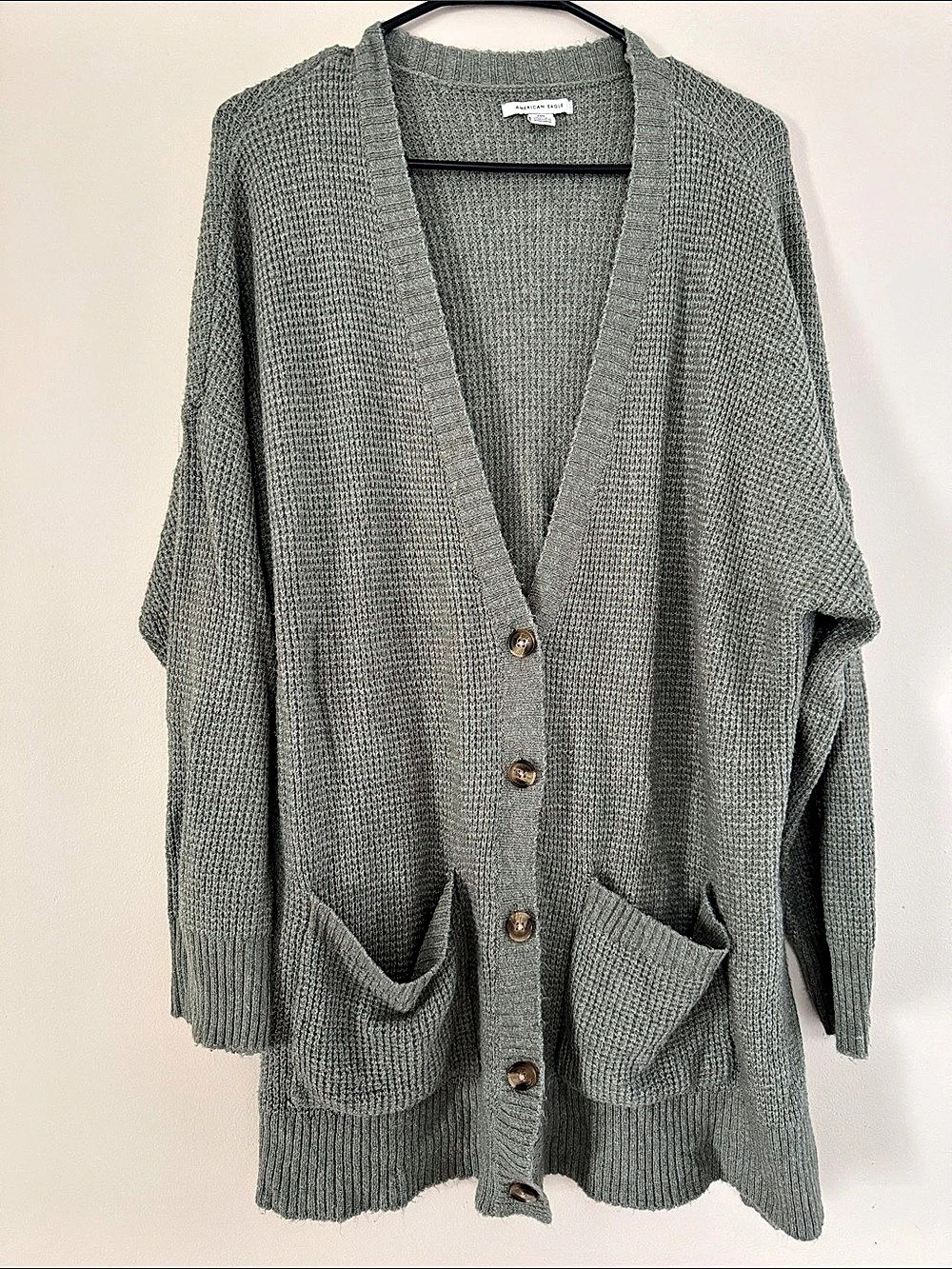 American Eagle Outfitters American Eagle Waffle Knit Button Front Cardigan
